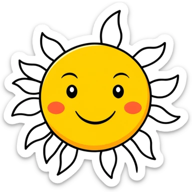 smiling sun sticker