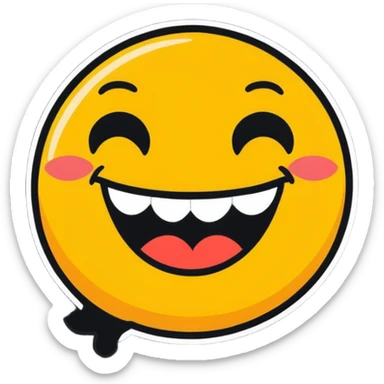 dirty, filthy, gross laughing emoji with an exaggerated grin, mischievous, dirty, cartoon style sticker