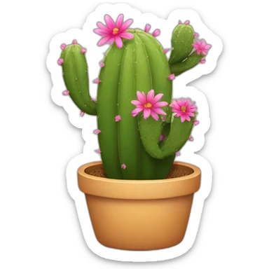 cactus with flowers sticker