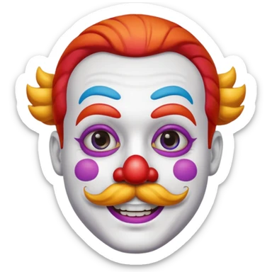 clowns with mustache sticker