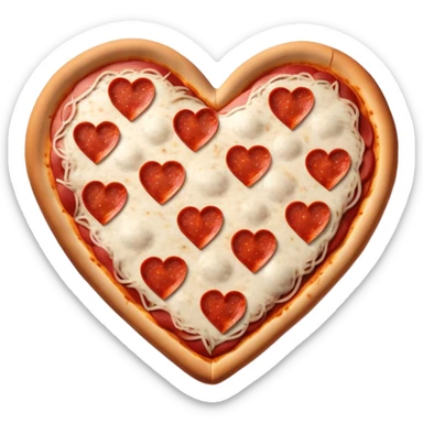pizza in the shape of a heart for Valentine's Day sticker