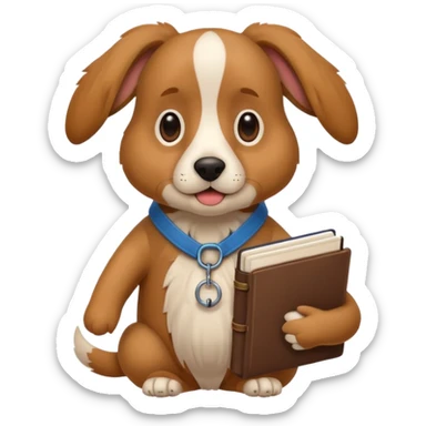 funny dog with full body with diary

 sticker
