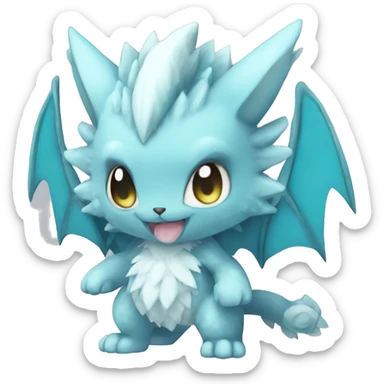 a anthro chibi-style rock-type-ice-type Fakémon-hybrid full body sticker