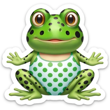 toad wearing a polka dot bathing suit sticker