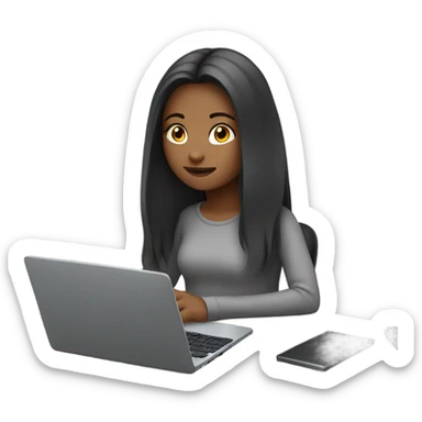 Girl on a laptop  sticker