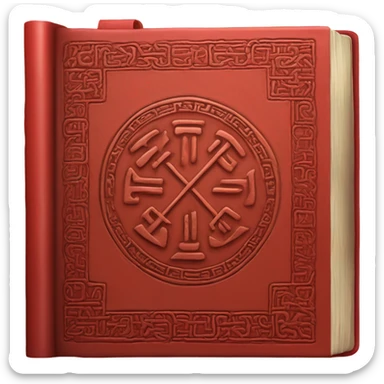 red learning runic book sticker