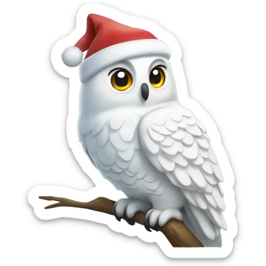 Snow Owl Christmas sticker