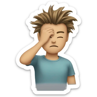 Person tearing hair out sticker