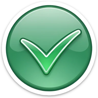 Green check mark with high flick no background sticker