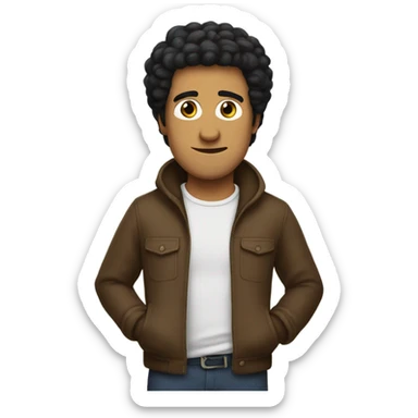 men with black hair and brown eyes holding a minion sticker