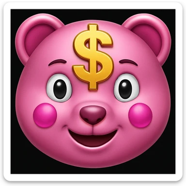 pink money emoji with a dollar sign sticker