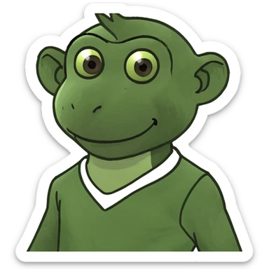Monkey with clothes  sticker