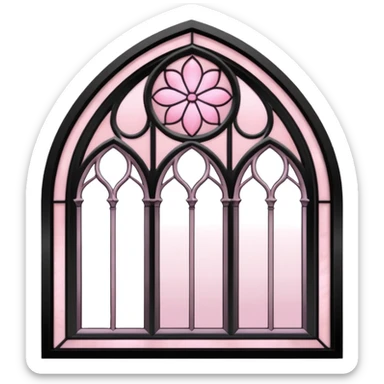 Gothic window light pink and black  sticker