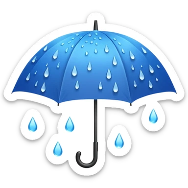 Umbrella with rain drops sticker