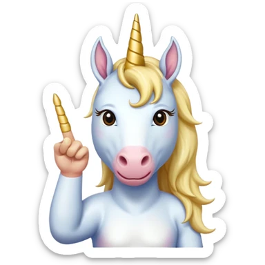 unicorn putting up middle finger sticker