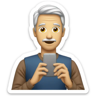 Homme regardant son téléphone sticker