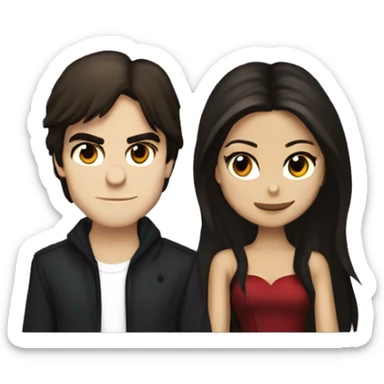 Elena Gilbert and Damon Salvatore sticker