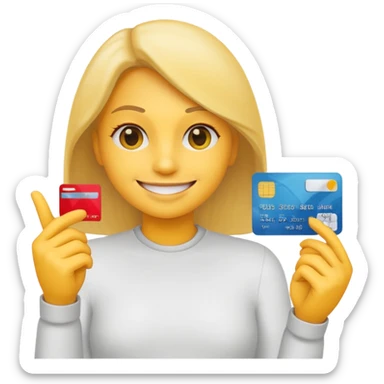 Emoji holding credit card  sticker