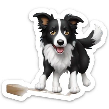 Anvil with border collie jumping over sticker