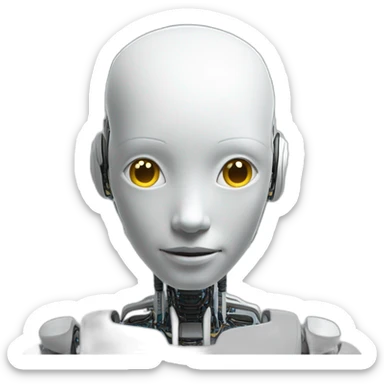 no background line circuits that look like a humanoid robot AI sticker