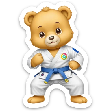 Care bear wearing a jiu jitsu gi sticker