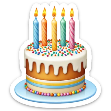 birthday cake with candles sticker
