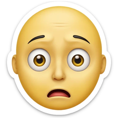 Can you make a shocked face that kinda looks disgusted  make it one of the yellow ones that are circular like this 😞 so no nose no plush no eyebrows no chin cartoony and not realistic sticker