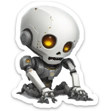 Vault bot as a ghoul crawling on the ground sticker