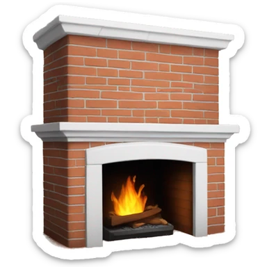 White brick fire place cozy sticker