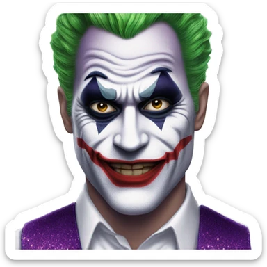DCs joker with glitter eyeshadow  sticker