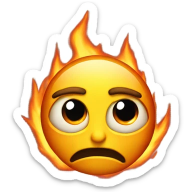 emoji with fire in the eyes sticker