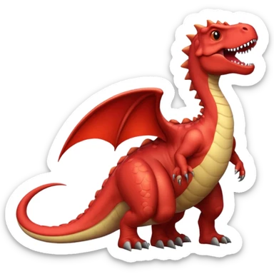 Dinosaur/dragon single scale that is red with the lining being black. sticker