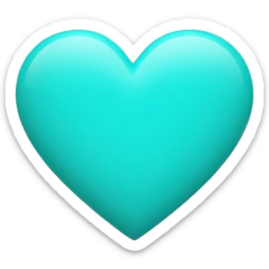 turquoise heart sticker