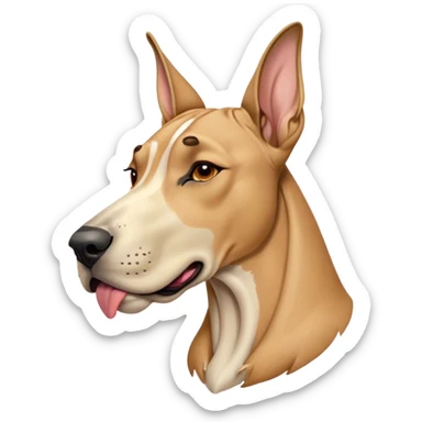 Cinematic Cute Yawning Fawn Great Dane Portrait Emoji, Head tilted slightly with a dramatic, wide-open yawn, revealing a smooth fawn coat with a refined texture, floppy ears slightly drooping, round amber eyes barely open in drowsy contentment, Simplified yet irresistibly adorable features, highly detailed, glowing with a soft, cozy glow, high shine, relaxed yet expressive, stylized with a touch of whimsy, bright and endearing, soft glowing outline, capturing the essence of a sleepy yet affectionate guardian, so drowsy it feels like it could stretch out of the screen and curl up for a nap! sticker