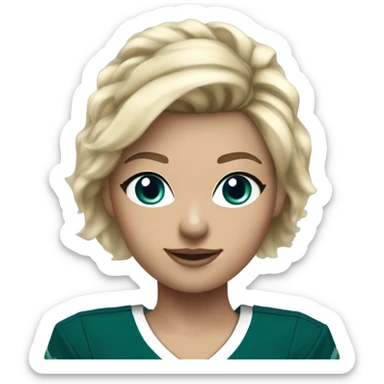 Short blond hair blue eyes female as Philadelphia Eagles cheerleader  sticker
