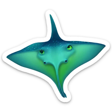 blue stingray with green details sticker