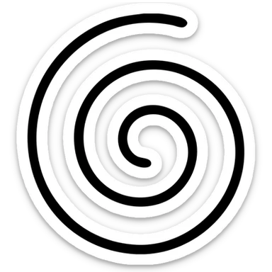 Wicken spiral, simple, modern, black white grey colors, outlined style sticker