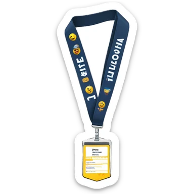 Credential badge on a lanyard sticker
