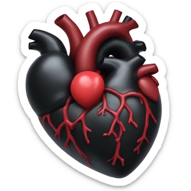 black anatomical heart sticker