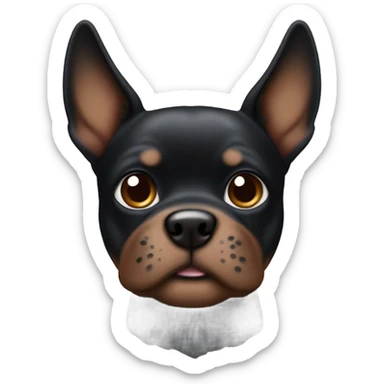 Black and brown miniature pincer dog with pointy ears sticker