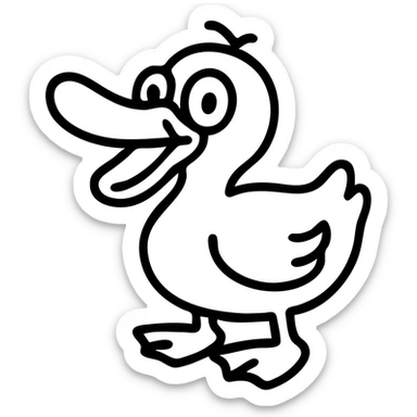 silly goose, exaggerated features sticker