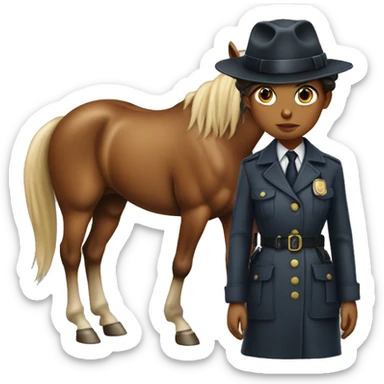 Detective girl in the horse sticker