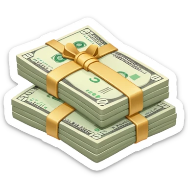 cash money in pinkish color sticker