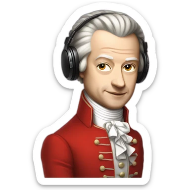 Mozart as a DJ sticker