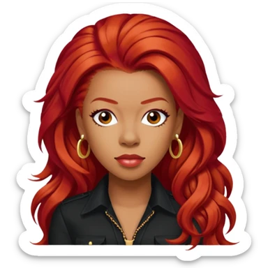 Keyshia Cole with long red hair sticker