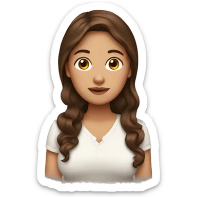 pregnant brown hair sticker