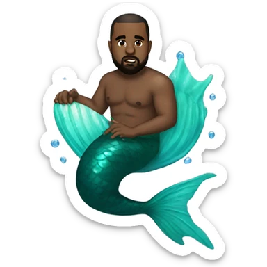 kanye west as a mermaid sticker