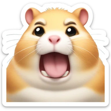 Chubby angry hamster sticker