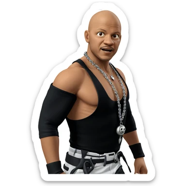 bald man with necklace sticker