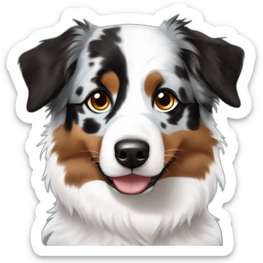 blue eyes dog australian shepherd black white brown sticker